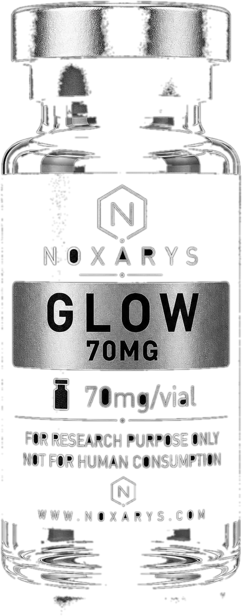 Vial of Glow research peptide